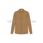 Womens shirt with zip front flat sketch, front view
