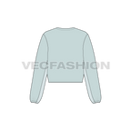 Women's Short Body Jacket flat sketch, back view