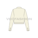 Women's Short Body Jacket flat sketch, back view
