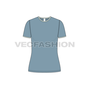 Short Sleeved Ringer Tee vector apparel template