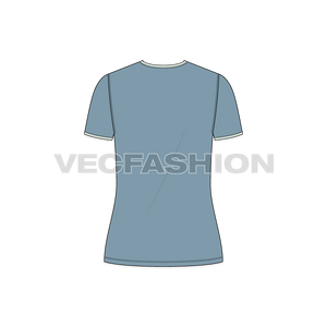 Short Sleeved Ringer Tee vector apparel template