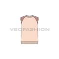 Womens sleeveless sweat top flat sketch, front view
