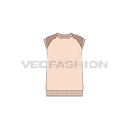 Womens sleeveless sweat top flat sketch, front view