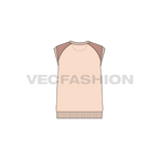 Womens sleeveless sweat top flat sketch, back view