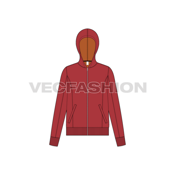 Red slim fit discount hoodie