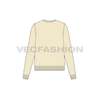 Womens slim fit knitted sweater flat sketch, back view