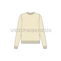 Womens slim fit knitted sweater flat sketch, front view