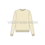 Womens slim fit knitted sweater flat sketch, front view