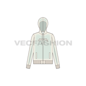 A sporty look template for Women's Slim Fit Sport Hoodie with a special garment wash effect. This hoodie is designed with some special techniques like Flock Print on Front Chest and at the back. The Drawstring is made of very soft and special material and with a strong-hold aglet.