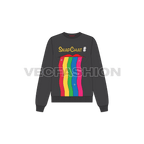 Womens snapchat sweatshirt flat sketch, front view