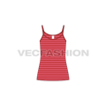 Womens spaghetti top flat sketch, front view