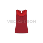 Womens sport fashion tank top flat sketch, front view
