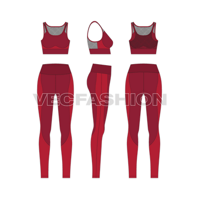 A new template for Women's Sport Mesh Suit. The body is made with lycra and it is designed with mesh panels on shoulder and on the back. This template is created in Adobe Illustrator CC and fully editable. 