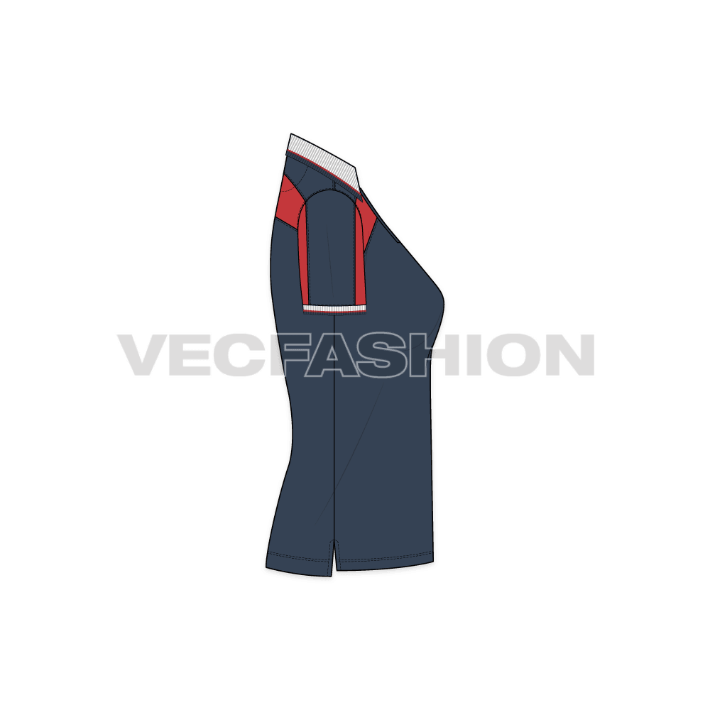 Women's Sport Polo Neck T-shirt vector fashion template
