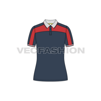 Women's Sport Polo Neck T-shirt vector fashion template