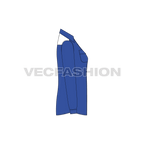 Womens sport sailing shirt flat sketch, side view
