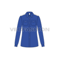 Womens sport sailing shirt flat sketch, front view