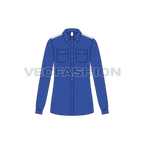 Womens sport sailing shirt flat sketch, front view