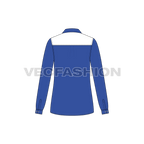 Womens sport sailing shirt flat sketch, back view