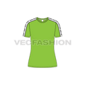 Womens sport t-shirt flat sketch, front view