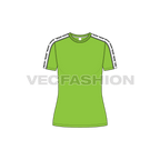 Womens sport t-shirt flat sketch, front view