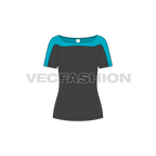Womens sport t-shirt top flat sketch, front view
