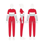 Womens sport tracksuit flat sketch, on croqui