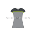 Womens sport training top flat sketch, front view