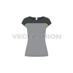 Womens sport training top flat sketch, front view