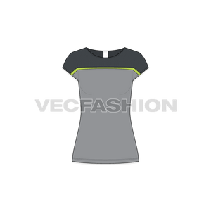 A Women's Sport Training Top Vector Template with Kimono Sleeve. This vector template is designed keeping all aspects of movements and performance. 