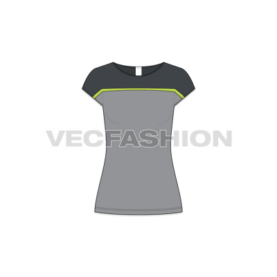 A Women's Sport Training Top Vector Template with Kimono Sleeve. This vector template is designed keeping all aspects of movements and performance. 