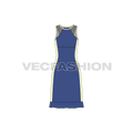 Womens sport tunic flat sketch, front view