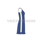 Womens sport tunic flat sketch, side view