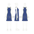 Womens sport tunic flat sketch, croqui sketch