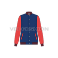 Women's Sport Varsity Jacket flat sketch, front view