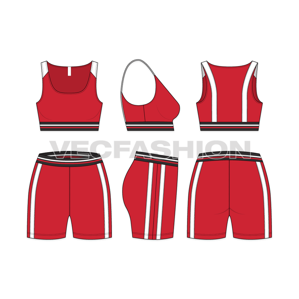 A totally new design concept with new ideas of branding your goods. This all new set for Women's Sports Bra and Sport Shorts gives you a look of high end luxury brand styling. 