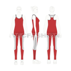 Womens sportswear set flat sketch, on croqui