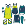 A very strong and fresh Fashion Set,  it has the latest style apparels for Women Performance and Sportswear Clothing. All templates are with Front and Back view and easy to edit.
