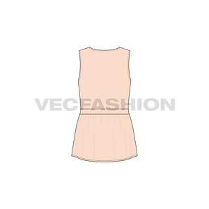 A very fashionable Women's Blouse Top Vector Template. This fashion top is stylized with a Gathered Belt all around, except for Center Front. This Blouse Top has volume towards bottom and a soft look. 