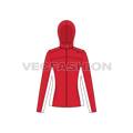 Women's Storm Racer Jacket flat sketch, front view