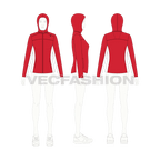 Women's Storm Racer Jacket flat sketch, croqui sketch