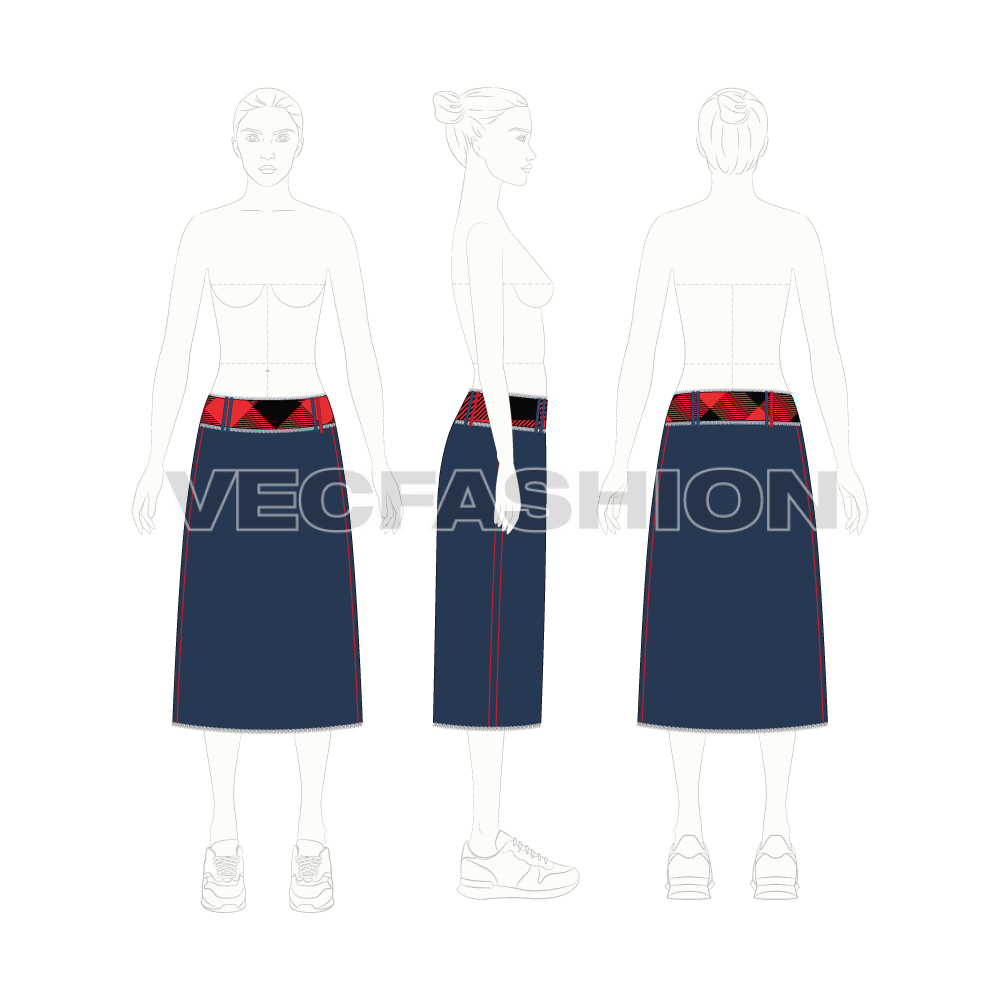 Belted straight denim skirt jean bleached ladies' Jeanbleached | Womens  Morgan Skirts ⋆ Ritalin Leon
