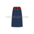 Womens straight denim skirt flat sketch, front view
