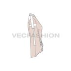 Women's Streetwear Jacket flat sketch, side view