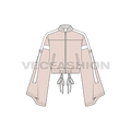 Women's Streetwear Jacket flat sketch, front view