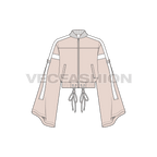 Women's Streetwear Jacket flat sketch, front view