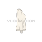 Womens streetwear sweater flat sketch, side view