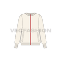 Womens streetwear sweater flat sketch, front view
