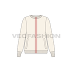 Womens streetwear sweater flat sketch, front view