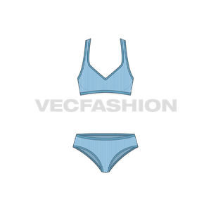 A vector template for Women's Stretch Underwear Set
